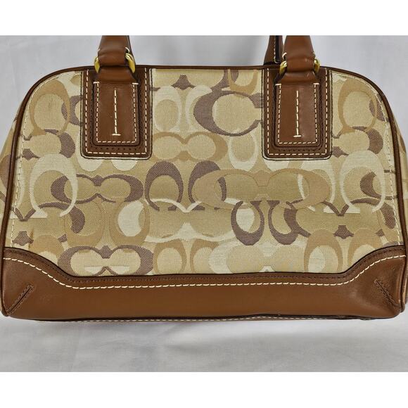 COACH Hampton Optic Signature Jacquard & Leather Handbag w/ Matching fold Wallet - Picture 2 of 16